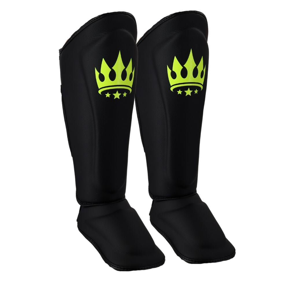 Playerz SparTech Shin Guards - Black/Neon - Playerz Boxing