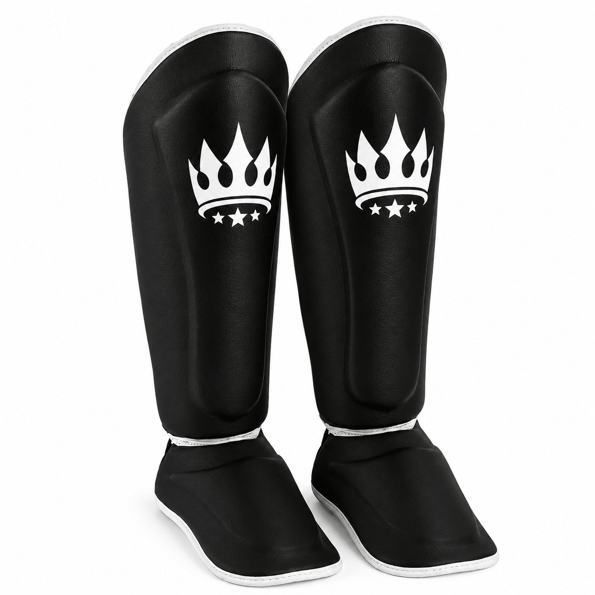 Playerz SparTech Shin Guards - Black/White - Playerz Boxing