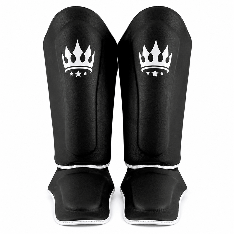 Playerz SparTech Shin Guards - Black/White - Playerz Boxing