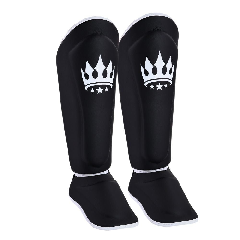 Playerz SparTech Shin Guards - Black/White - Playerz Boxing