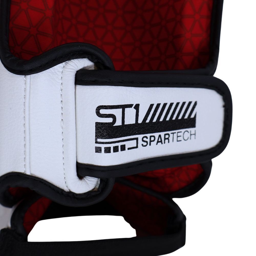 Playerz SparTech Shin Guards - White/Black - Playerz Boxing