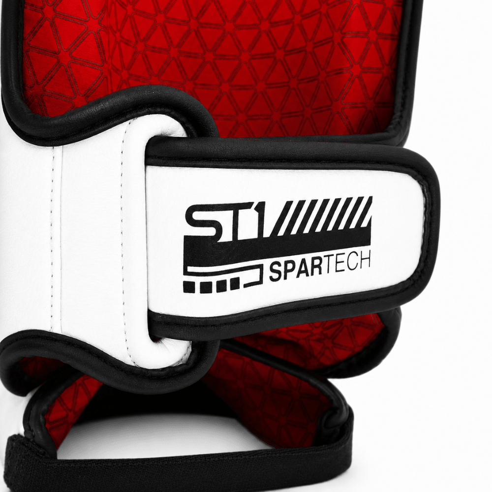 Playerz SparTech Shin Guards - White/Black - Playerz Boxing