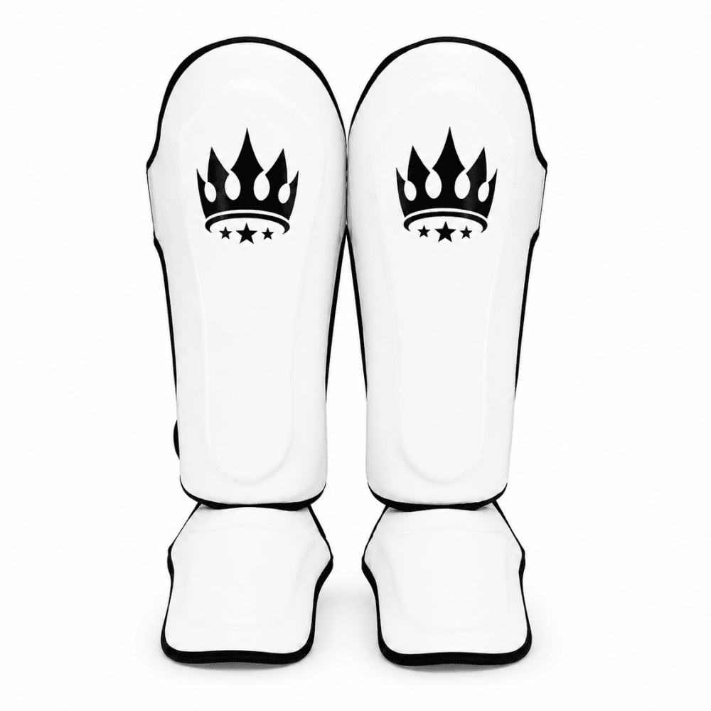 Playerz SparTech Shin Guards - White/Black - Playerz Boxing