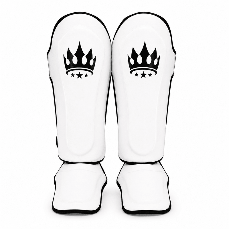Playerz SparTech Shin Guards - White/Black - Playerz Boxing