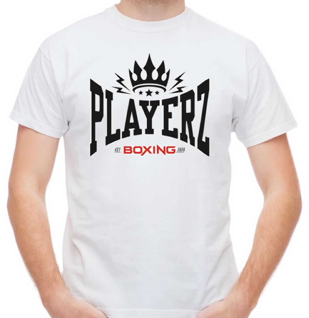 Playerz Boxing Logo T-Shirt - White - Playerz Boxing LTD